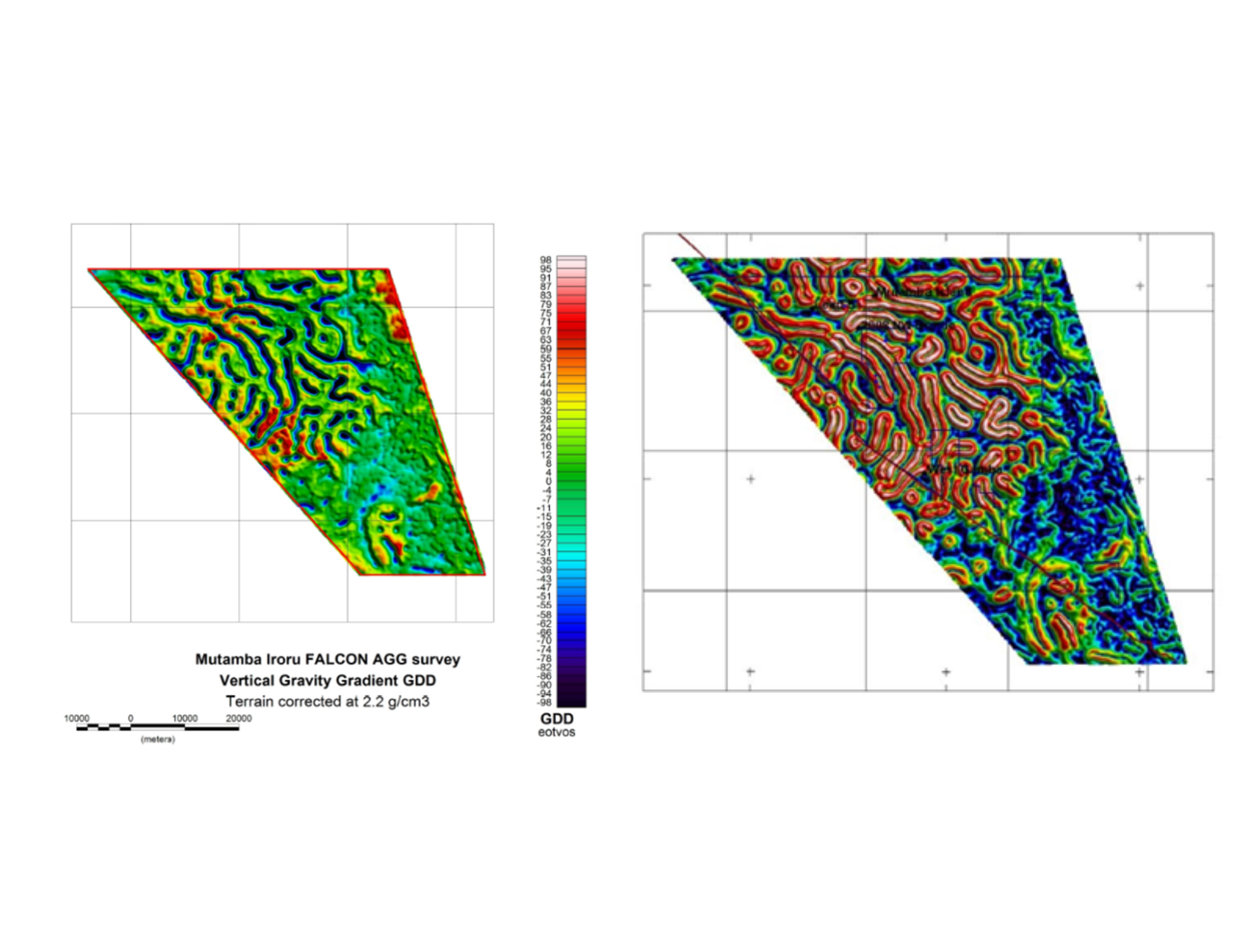 Mapas comparativos de anomalías geofísicas para la detección de hidrocarburos