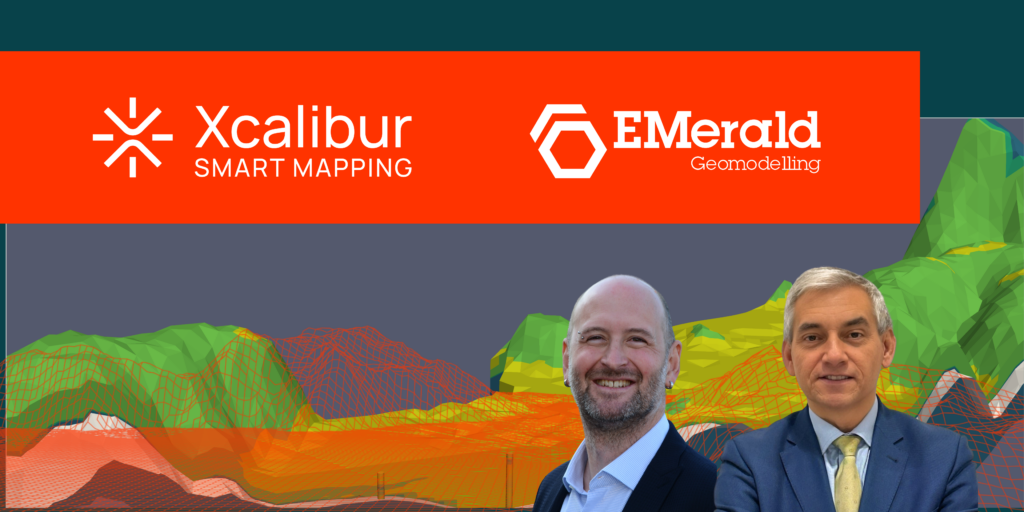 Gráfico de Xcalibur y EMerald con dos directivos y un modelo geológico