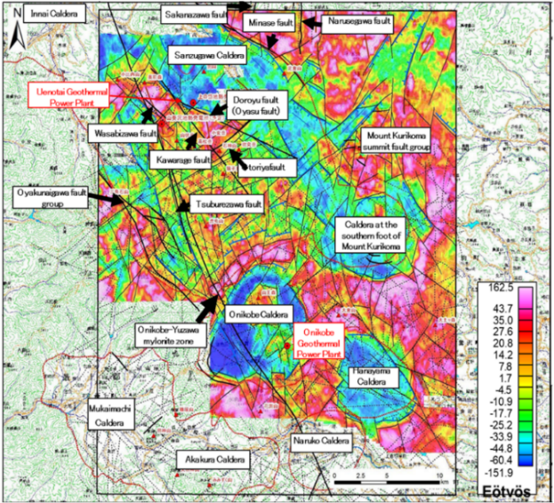 Mapa HeliFALCON AGG con objetivos geológicos y zonas de interés señaladas